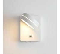 HYHJYMG Lampade a Parete Leggera Black LED Sconce PERCHIO PERCHIO Bianco LAGUA della Parete ruotabile Regola Il Letto Lampada da Lettura della Parete con Porta USB, Rotondo a Monte a Parete cablata