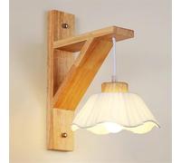 HYHJYMG Lampade da Parete Leggera Lampada a Parete Sconcetto da Comodino da Comodino Base d'Arte in Legno contemporanea E27 Fissaggi di Illuminazione Giapponese Wabi-Sabi Lampada da Parete