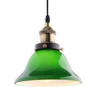 HYHJYMG Luce a Sospensione retrò, Paralume in Vetro Verde Smeraldo Vintage Industrial Affermazione del soffitto, Restaurant Loft Kitchen Coffee-Shop Strumenti di lampadario Prodotti in Cina