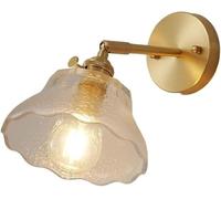 HYHJYMG Luce retrò Oro retrò Moderno Muro di Ottone Sconce Regolabile Parete Interno Luce a Parete in Vetro limpide con Supporto per Lampada Lanterna di Acqua di metà secolo per la Luce della Camera