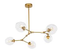HYHJYMG Molecole lampadario Sputnik, Sfumature di Vetro Trasparente Lampada Lampada lampadario lampadario e27 Paralume a Trasparente a soffitto Regolabile Industriale Vintage