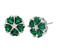 HYHJYMG Orecchini per stalloni per donne 925 gioielli a forma di cuore gemme a cinque talloni per le orecchie femminile