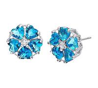 HYHJYMG Orecchini per stalloni per donne 925 gioielli a forma di cuore gemme a cinque talloni per le orecchie femminile