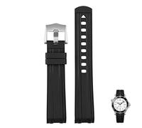 HYHJYMG Per Omega Seamaster 300 universo 007 Curvo Fine Fluorous Gomma silicone cinturino 20mm 22mm Orologio Morbido cinturino Uomo Sostituzione, 20mm