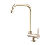 HYHJYMG Rubinetto da Cucina, rubinetti della Cucina Pieghevole per Interno in Acciaio Inossidabile 360 ° Rotazione Acqua Fredda Solo Rubinetto a Foro Singolo Rubinetto Nero b (Colore Nero - a)