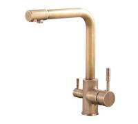 HYHJYMG Taps Il lavandino della Cucina Mixer a 3 Vie antiche ottoni antichi Cucina cucine Rubinetto del lavello Girevole Imitazione di Oggetti d'antiquariato