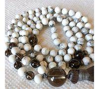 HYHJYMG Tende Doccia Fascino Gioiello 6mm howlite citrino Gemma Pietra 108 Perle Collana Cintura da Braccio colorato Tallone colorato#15617 Tende Doccia