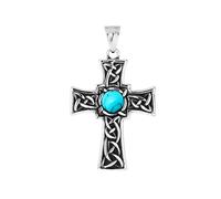 HYHJYMG Vintage 925 Sterling Silver Celtic Cross Cocklace per Uomini Celtic retrò Nordic Viking Croce Pendant - Collana Croce celtica per Uomini irlandesi