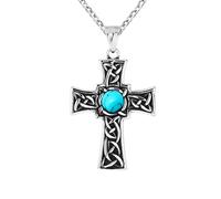 HYHJYMG Vintage 925 Sterling Silver Celtic Cross Cocklace per Uomini Celtic retrò Nordic Viking Croce Pendant - Collana Croce celtica per Uomini irlandesi