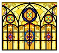 HYHMJ-Adesivo in Vetro Antica Chiesa Colorato Pellicola Per Vetri Autoadesiva Opaco Privacy Copertura in Vetro Decorazione Per Tinta Per Finestre UV Controllo Pellicola Adesiva,G,80 * 200cm