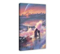 HYIFS Poster su tela a tema anime (il tuo nome), decorazione per camera da letto, ufficio, camera da letto, regalo, 30 x 45 cm