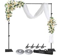 HYJ-INC Pipe and Drape - Sfondo fotografico con supporto regolabile, 3 x 2,6 m, con base in metallo, per feste, matrimoni, feste di compleanno, eventi, cabina fotografica con 4 morsetti, borsa per il