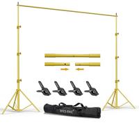 HYJ-INC Supporto per fondale 3 x 2,6 m (larghezza x altezza), kit di supporto regolabile con morsetti, borsa per il trasporto per fotografia, video, feste, matrimoni, eventi, decorazione.