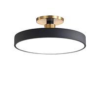 HYJAUSXB Lampadario Moderno e Creativo Macaron Round LED Semi Flush Mount Light, Moderna Lampada da soffitto in Ferro battuto - 50 cm, 40 W, Nero + 3 luci Colorate per cameretta dei Bambini