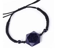 HYJYGM Black Obsidian, Blue Sandstone Reiki Crystal Spiritual Chakra Amulet Lucky Adjustable Ward off Evil Men Women,Obsidian