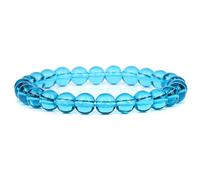 HYJYGM Blue Natural Stone s for Men White Moonstone Black Lava Beaded Stretch Lapis Lazuli Yoga Jewelry,10.Blue DOT Stone,23 Cm