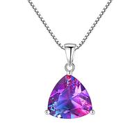 HYJYGM Geometry Pendant Necklace for Women fine Jewelry Triangle Topaz Delicate
