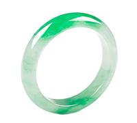 HYJYGM Natural Floating Green Jade Women's Ice Waxy Burmese Jade Light Green Round Jade, Box