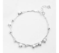 HYJYGM Sterling Silver, ，Crystal Bangle s for Sterling Silver for Women,Women 925 Sterling Silver Adjustable Double Chain Stars Bangle Exquisite Ladies Fas