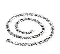 HYJYGX 18-30 CM Argento Chain for Men, Boys - 3-11 MM Stellato Stereointo - Materiale Ambientalmente Responsabile e Sano per la Salute