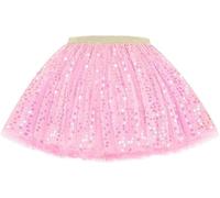 Hykiee Gonna Tulle Bambina Rosa 2 3 4 5 6 Anni, Morbido Ragazza Gonne Danza Tutu Ballerina Sottogonna, Paillettes Scintillanti Principessa Vestito Carnevale Bambino per La Festa di Compleanno