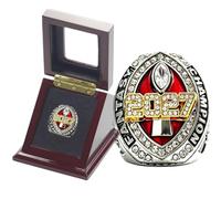 HYKJSHED Premio Vincitore del Campionato Fantasy Football Ring Display Case 2027(Red,14)