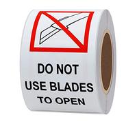 Hylabelest 2 x 4 pollici rosso e nero non utilizzare lame per aprire etichette di avvertimento adesivi totale 200 etichette per rotolo