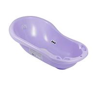 Hylat Baby - Vasca da bagno per neonati e bambini fino a 12 mesi, con tappo e tappetino antiscivolo, realizzata in plastica senza BPA, Colore: Violetto, Motivo: Yeti