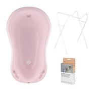 Hylat Baby Vaschetta bagnetto neonato con supporto e scarico - Certificato TÜV Rheinland - ergonomica e confortevole per neonati e bambini - Collezione Lite - Colore: Rosa, Motivo: Hug Me