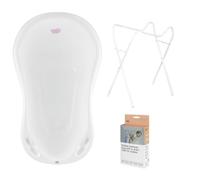 Hylat Baby Vaschetta bagnetto neonato con supporto e scarico - Certificato TÜV Rheinland - ergonomica e confortevole per neonati e bambini - Collezione Lite - Colore: Bianco, Motivo: Hug Me