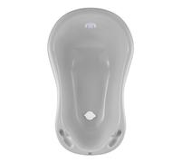 Hylat Baby Yeti Grigio Vaschetta Bagnetto Neonato con Tappo - Certificato TÜV Rheinland - Stabile e Confortevole, Ideale per Bambini fino a 12 Mesi - Vasca Neonato Bagnetto - Collezione Lite