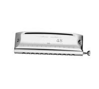 HYLQZAT Armonica per Adulti Armonica Cromatica Professionale A 12 Fori E 48 Note in Do con Chiave A Slitta E Pistone(12holes Sliver)