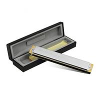 HYLQZAT Armonica per Adulti Armonica Tremolo Polifonica Diatonica A 24 Fori in Do(Rising D)