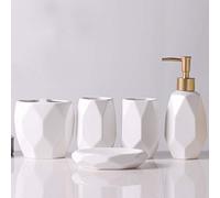 HYLR lussuosi ceramiche Mordern Set di Accessori da Bagno 5 Pezzi Set di Accessori da Bagno Tazza Porta spazzolino Tazza di risciacquo Dispenser di Sapone Decorazione del Bagno