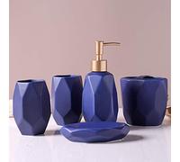HYLR lussuosi ceramiche Mordern Set di Accessori da Bagno 5 Pezzi Set di Accessori da Bagno Tazza Porta spazzolino Tazza di risciacquo Dispenser di Sapone Decorazione del Bagno