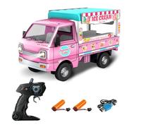 Hylukon Auto telecomandata 1:16 2.4GHz RC Auto Gelato Camion con luci e musica, 6 canali, camion RC per giochi di ruolo, genitori bambino interazione (2 batterie)