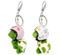 HYMBCFW Portachiavi Peluche Tartaruga, 2 PCS Ciondoli di Tartaruga Peluche Cartone Animato Portachiavi Animale Giocattoli Zain Ciondolo Accessori Decorazione Puntelli Regalo per Compleanno Natale