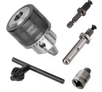 Hymnorq Mandrino per trapano con chiave da 1/2-20UNF, gamma di serraggio da 3-16 mm con gambo SDS-plus, convertitore quadrato da 1/2 presa e gambo esagonale da 1/4", martello avvitatore a percussione