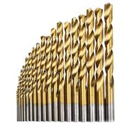 Hymnorq Punte da trapano elicoidali metriche da 1,0 a 10 mm Set di 19 pezzi HSS 4241 con codolo dritto rivestito in titanio per usi generali in l