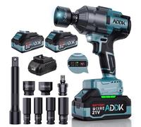 HYNHXBP 1600 Nm Chiave a Urto Senza Fili Trapano A Urto 1/2" con 2 x 4,0 Ah Batterie, Avvitatore a Scossa Elettrico 6 Velocità Regolabili 21V 2600RPM per camion auto cambio (1600Nm)