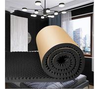 HynJGih Imbottitura isolante fonoassorbente ad alta densità, autoadesiva, pannelli acustici, isolamento acustico a recupero rapido(Black- 5cm,1x12m)