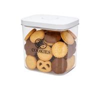 Hynorian Contenitore per biscotti con coperchio con bottone automatico, si apre e si chiude premendo un pulsante