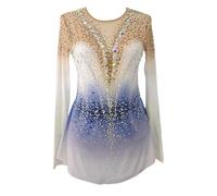 Hynyjxjy A,12/15, Abito da Pattinaggio Artistico per Bambine Body da Ginnastica Ritmica per Adolescenti Sfumati Gonna da Gara di Pattinaggio su Ghiaccio Costumi Sportivi All'aperto