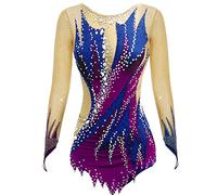 Hynyjxjy A,7/10, Body da Ginnastica Ritmica da Donna Abiti da Gara di Pattinaggio su Ghiaccio Completo da Sportivo Invernale Gonne da Sportive All'aperto Ad Alta Elasticità