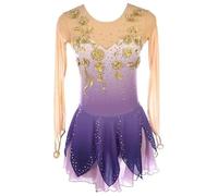 Hynyjxjy A,M, Abito da Pattinaggio sul Ghiaccio per Bambine Abiti da Gara per Pattinaggio Artistico Gonne da Ginnastica E Danza da Donna Vestiti da Sportivo Invernale con Strass Lucidi