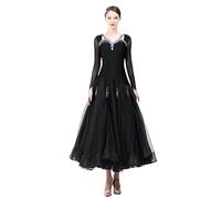 Hynyjxjy A,S, Abito da Sala da Ballo da Donna Vestiti da Ballo per Tango E Salsa con Giunture in Rete Vestito da Ballo per Valzer con Schiena Scoperta Abiti da Ballo Foxtrot con Strass