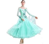 Hynyjxjy B,M, Abiti da Sala da Ballo con Decalcomanie Vestiti da Ballo Tango Salsa con Schiena Scoperta per Donna Abito da Ballo da Valzer con Strass Vestito da Ballo per Gare da Foxtrot