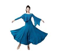 Hynyjxjy Blu,M, Abito da Spettacolo da Sala da Ballo per Donna Vestito da Ballo da Valzer Costumi da Ballo da Tango Salsa da Eleganti Abiti da Danza da Moderna per Un Fantastico Swing