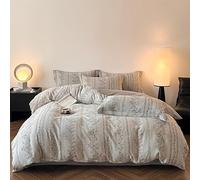 Hynyjxjy C,1.5m, Completo Letto Set Copripiumino Matrimoniale Set Letto Semplice E Accogliente 4 Pezzi Morbida Biancheria Da Letto in Cotone Con Copripiumino, Lenzuolo, Federe E Federe