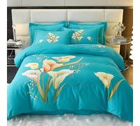 Hynyjxjy C,2m, Completo Letto Reversibile in Morbido Cotone Biancheria Da Letto Leggera Letto in Sacco Con Chiusura A Cerniera Copriletto Oversize, Lenzuola Piatte E 2 Federe Coordinate